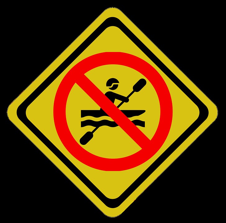 Kanu fahren verboten