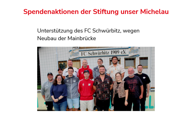Spendenaktion für den FC Schwürbitz